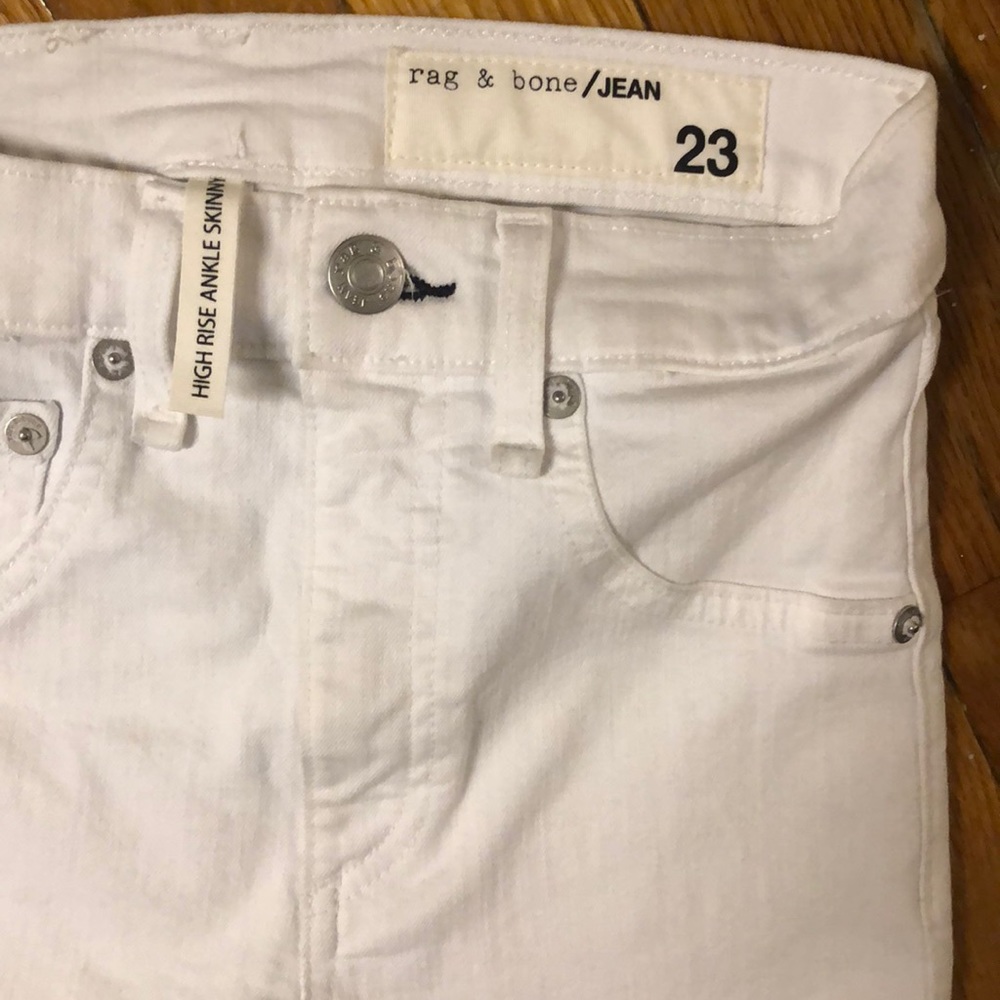 NWT rag&bone High Rise Ankle Skinny Blanc, 23 - Picture 4 of 8